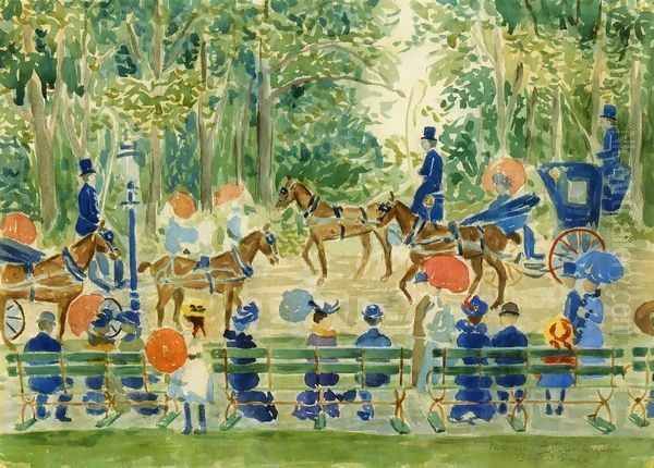 Central Park 4 Oil Painting by Maurice Brazil Prendergast