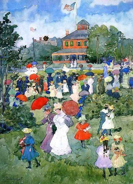 Franklin Park Boston Oil Painting by Maurice Brazil Prendergast