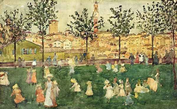 Sienna Oil Painting by Maurice Brazil Prendergast