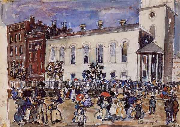 Boston Aka Park St Boston Oil Painting by Maurice Brazil Prendergast