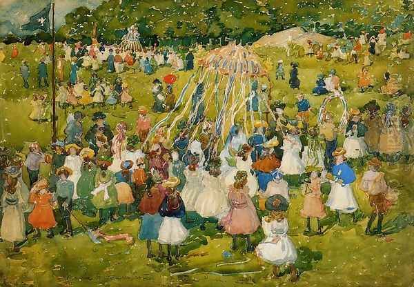 May Day Central Park2 Oil Painting by Maurice Brazil Prendergast