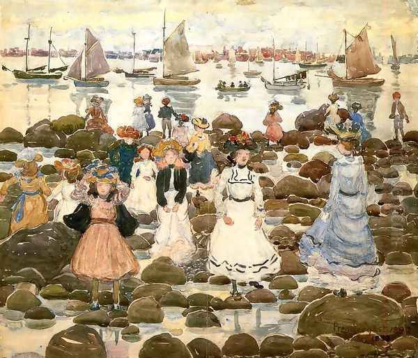 Low Tide Beachmont Oil Painting by Maurice Brazil Prendergast