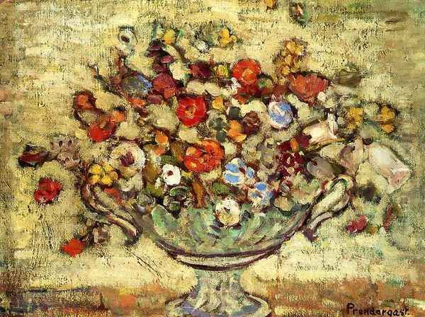 Floral Still Life Oil Painting by Maurice Brazil Prendergast