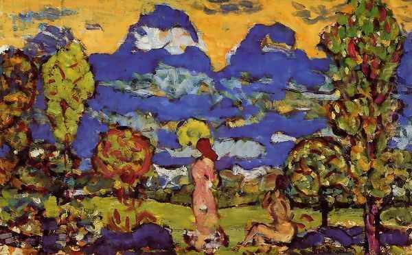 Blue Mountains Oil Painting by Maurice Brazil Prendergast