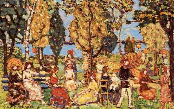 In The Park Aka The Promenade Oil Painting by Maurice Brazil Prendergast