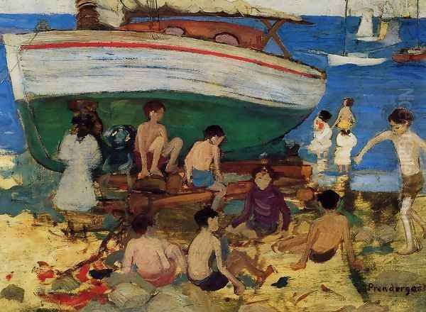 Low Tide Oil Painting by Maurice Brazil Prendergast