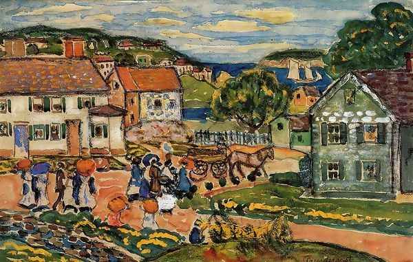 Marblehead Oil Painting by Maurice Brazil Prendergast