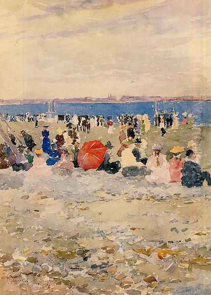 Revere Beach3 Oil Painting by Maurice Brazil Prendergast