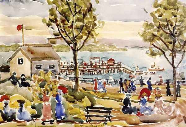 Landing Stage Oil Painting by Maurice Brazil Prendergast