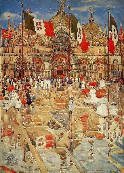 Splash of Sunshine and Rain Oil Painting by Maurice Brazil Prendergast