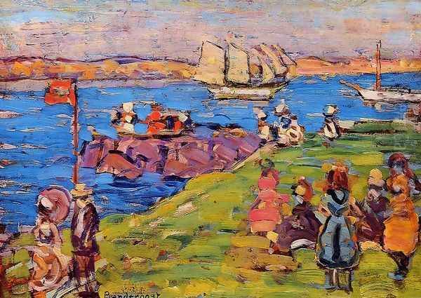 Harbor Afternoon Oil Painting by Maurice Brazil Prendergast