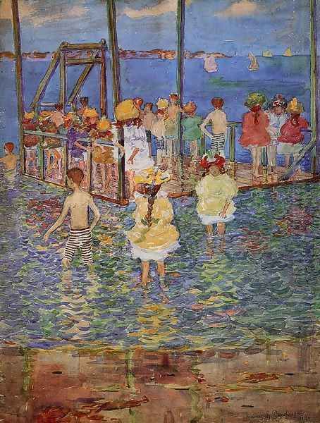 Children On A Raft Oil Painting by Maurice Brazil Prendergast