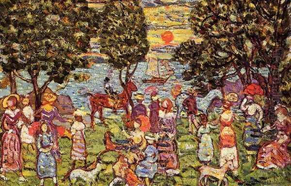 Sunset Oil Painting by Maurice Brazil Prendergast