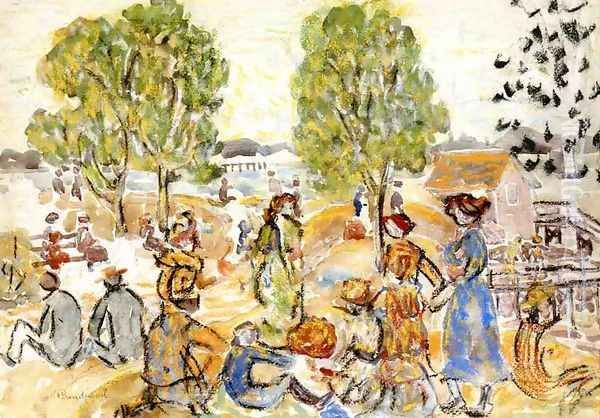 Picnic Oil Painting by Maurice Brazil Prendergast