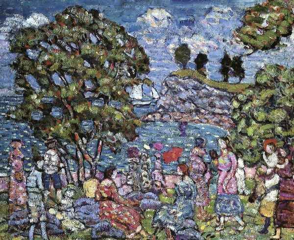 Cove With Figures Oil Painting by Maurice Brazil Prendergast