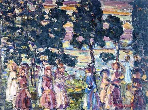 The Sunday Scene Oil Painting by Maurice Brazil Prendergast