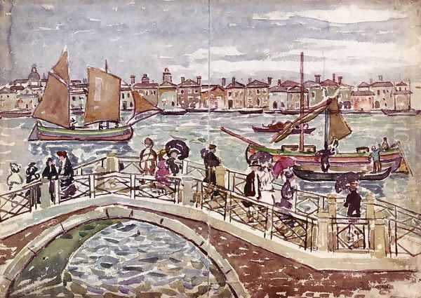 View Of Venice Aka Giudecca From The Zattere Oil Painting by Maurice Brazil Prendergast