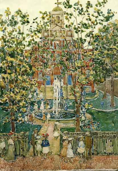 The Bartol Church Aka The Fountain Oil Painting by Maurice Brazil Prendergast