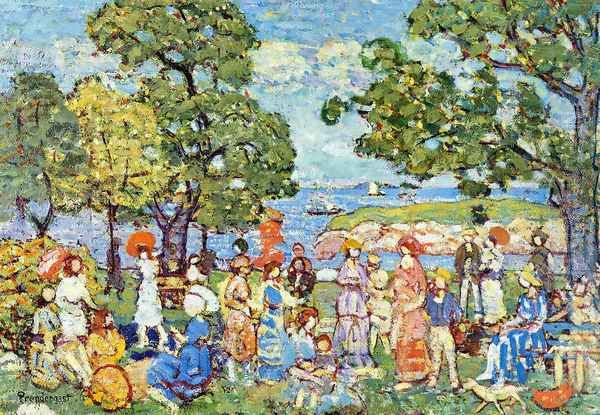 The Promenade2 Oil Painting by Maurice Brazil Prendergast