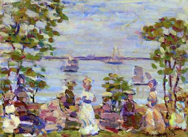 Seaside Picnic Oil Painting by Maurice Brazil Prendergast