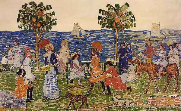 Promenade Oil Painting by Maurice Brazil Prendergast