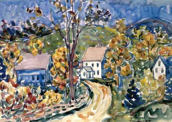 Country Road New Hampshire Oil Painting by Maurice Brazil Prendergast