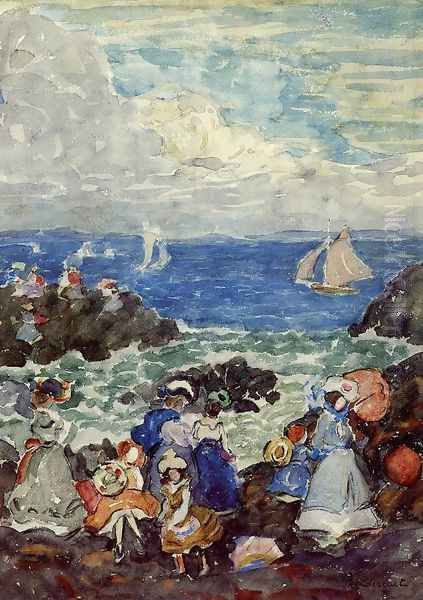 Surf Nantasket Oil Painting by Maurice Brazil Prendergast