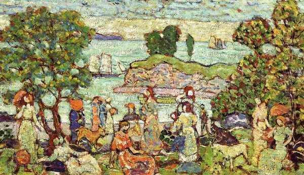 Outer Harbor Oil Painting by Maurice Brazil Prendergast