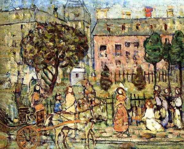 Park Naples Oil Painting by Maurice Brazil Prendergast