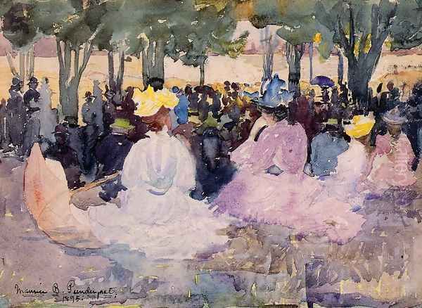 Figures On The Grass Oil Painting by Maurice Brazil Prendergast