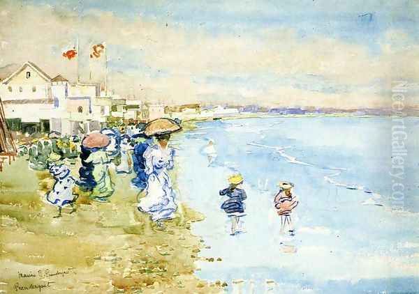 Revere Beach Boston Oil Painting by Maurice Brazil Prendergast