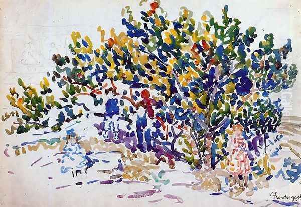 Children In The Tree Oil Painting by Maurice Brazil Prendergast