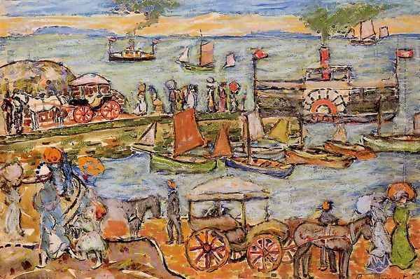 Quai Dinard Oil Painting by Maurice Brazil Prendergast