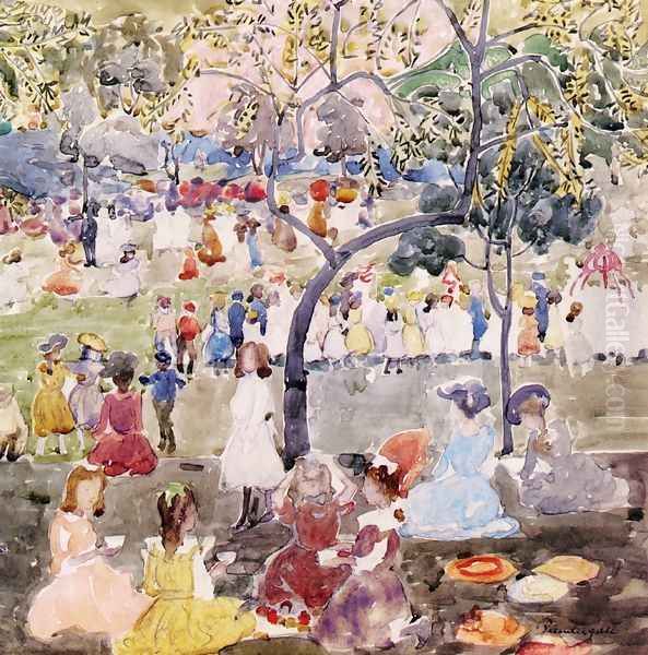 In The Park Oil Painting by Maurice Brazil Prendergast