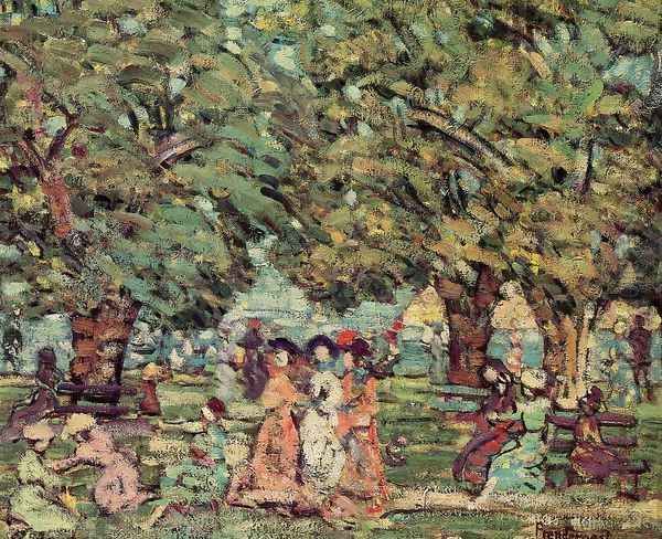 Under The Trees Oil Painting by Maurice Brazil Prendergast