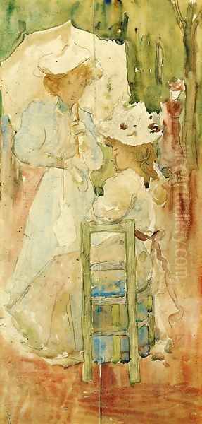 Two Women In A Park Oil Painting by Maurice Brazil Prendergast