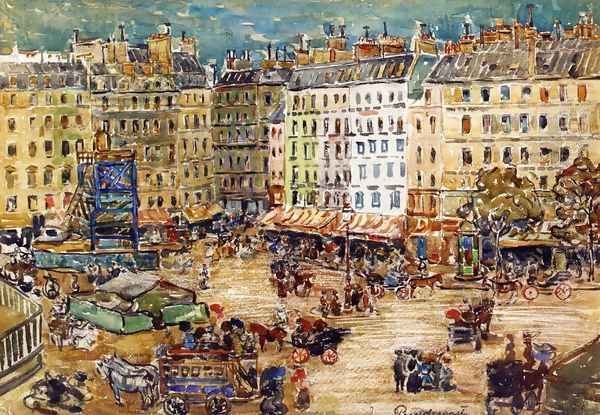 Montparnasse Oil Painting by Maurice Brazil Prendergast