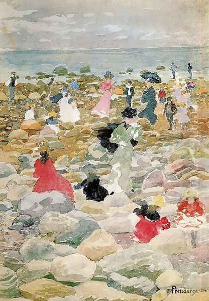 Low Tide Nantucket Oil Painting by Maurice Brazil Prendergast