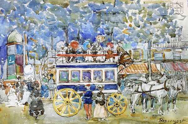 The Paris Omnibus Oil Painting by Maurice Brazil Prendergast