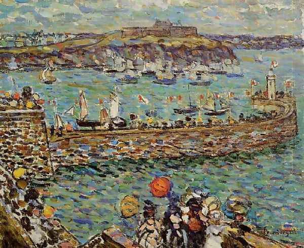 Ighthouse At St Malo Oil Painting by Maurice Brazil Prendergast