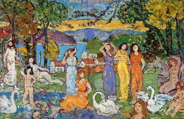 The Picnic Oil Painting by Maurice Brazil Prendergast