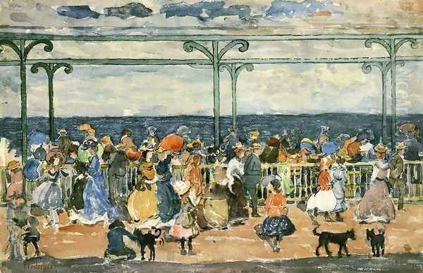 Promenade At Nantasket Oil Painting by Maurice Brazil Prendergast