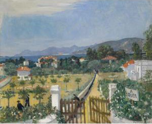 Villas, Antibes Oil Painting by Boris Kustodiev