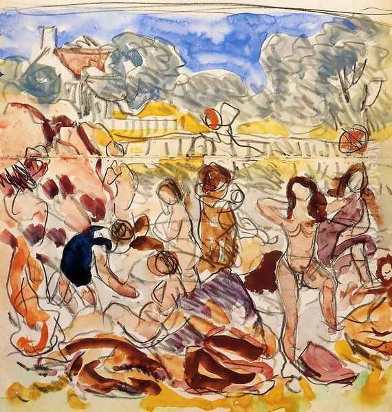 Figures On The Beach2 Oil Painting by Maurice Brazil Prendergast