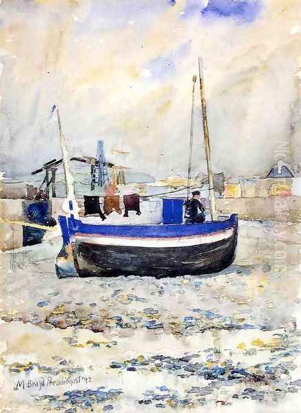 Low Tide Afternoon Treport Oil Painting by Maurice Brazil Prendergast