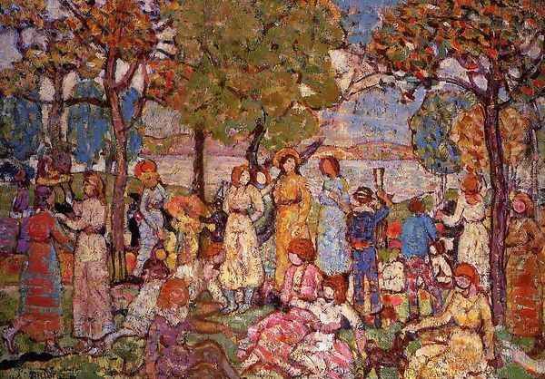 Holidays Oil Painting by Maurice Brazil Prendergast