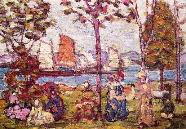 In The Park2 Oil Painting by Maurice Brazil Prendergast