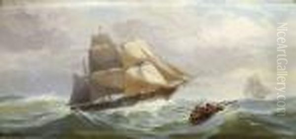 Marine Oil Painting by Charles Euphrasie Kuwasseg