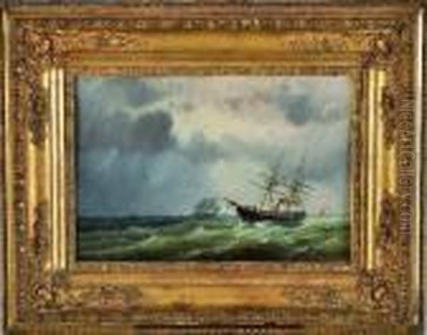 marine Oil Painting by Charles Euphrasie Kuwasseg