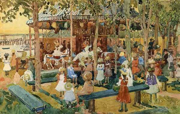 The Flying Horses Oil Painting by Maurice Brazil Prendergast